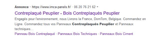 ads contreplaqué peuplier