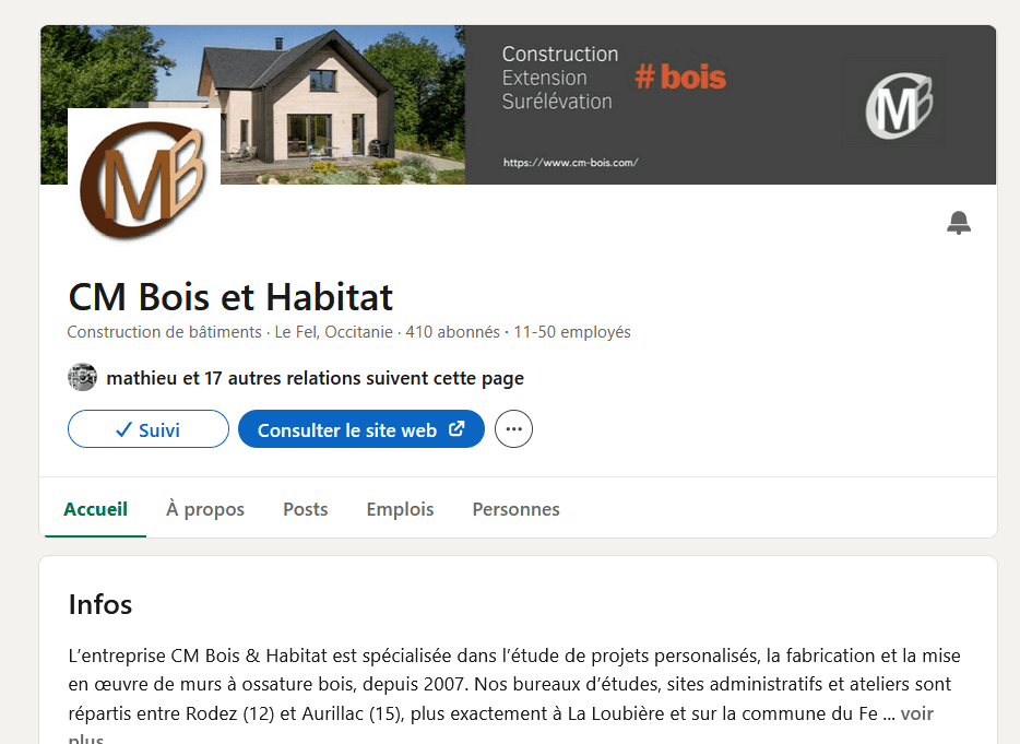 Linkedin CM bois et Habitat